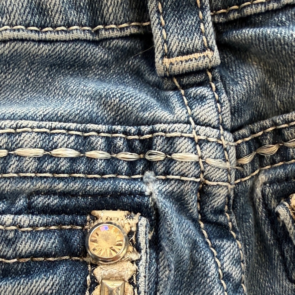 Miss Me Embellished Blue Denim Jeans. Size 30. Inseam: 33 inches. - Picture 6 of 6